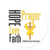Childhood Cancer Hope Love Faith Prayer Cross stickers