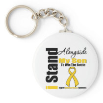 Childhood Cancer I Stand Alongside My Son Key Chain
