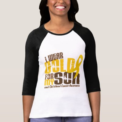 Childhood Cancer I WEAR GOLD FOR MY SON 6.3 Tshirt by awarenessgifts