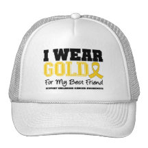 Childhood Cancer I Wear Gold Ribbon Best Friend Mesh Hat