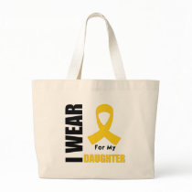 Childhood Cancer I Wear Gold Ribbon Daughter bags