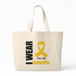 Childhood Cancer I Wear Gold Ribbon Daughter bags