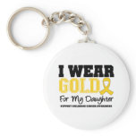 Childhood Cancer I Wear Gold Ribbon Daughter keychains
