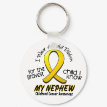 Childhood Cancer I Wear Gold Ribbon For My Nephew keychains