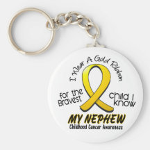 Childhood Cancer I Wear Gold Ribbon For My Nephew Key Chains