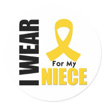 Childhood Cancer I Wear Gold Ribbon For My Niece stickers