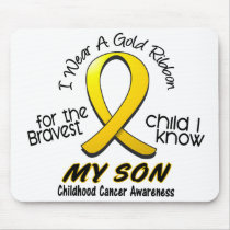Childhood Cancer I Wear Gold Ribbon For My Son Mouse Mat