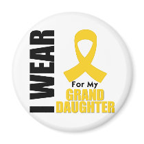 Childhood Cancer I Wear Gold Ribbon Granddaughter magnets