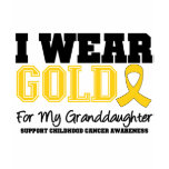 Childhood Cancer I Wear Gold Ribbon Granddaughter t-shirts