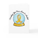Childhood Cancer Merry Christmas Snowglobe cards