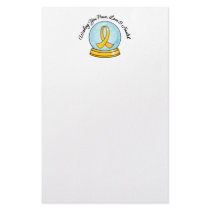 Childhood Cancer Merry Christmas Snowglobe stationery