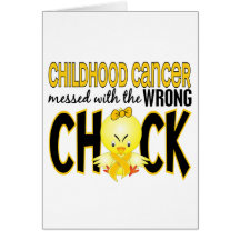 Childhood Cancer Messed With The Wrong Chick Greeting Cards