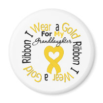 Childhood Cancer Ribbon For My Granddaughter magnets