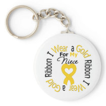 Childhood Cancer Ribbon For My Niece Key Chain