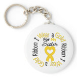 Childhood Cancer Ribbon For My Sister Key Chain