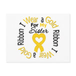 Childhood Cancer Ribbon For My Sister Postcards