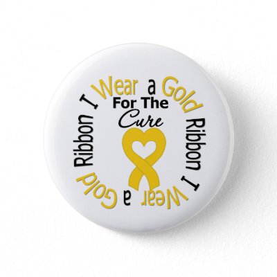 Childhood Cancer Ribbon For The Cure Button by giftsforawareness