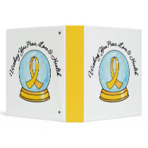 Childhood Cancer Ribbon Merry Christmas Snowglobe binders