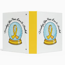 Childhood Cancer Ribbon Merry Christmas Snowglobe Vinyl Binder