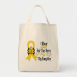 Childhood Cancer Ribbon My Hero My Daughter bags