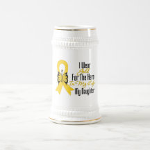 Childhood Cancer Ribbon My Hero My Daughter Coffee Mugs