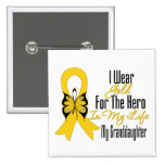 Childhood Cancer Ribbon My Hero My Granddaughter buttons