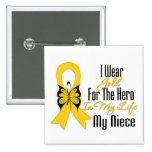 Childhood Cancer Ribbon My Hero My Niece buttons