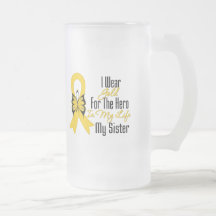 Childhood Cancer Ribbon My Hero My Sister Mugs