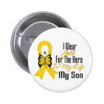 Childhood Cancer Ribbon My Hero My Son buttons