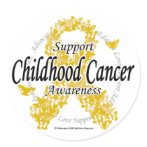Childhood Cancer Ribbon of Butterflies stickers