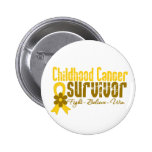 Childhood Cancer Survivor Flower Ribbon buttons