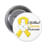 Childhood Cancer Survivor Flower Ribbon buttons