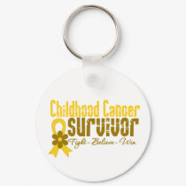 Childhood Cancer Survivor Flower Ribbon keychains