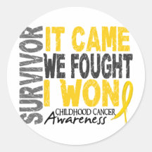 Childhood Cancer Survivor It Came We Fought I Won Round Stickers