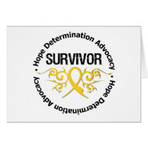 Childhood Cancer Survivor  Tribal Ribbon Cards