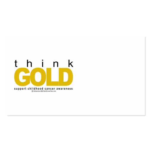 Childhood Cancer Think GOLD Business Cards