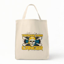 Childhood Cancer Tougher Than Cancer Skull Canvas Bag