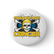 Childhood Cancer Tougher Than Cancer Skull Pinback Buttons