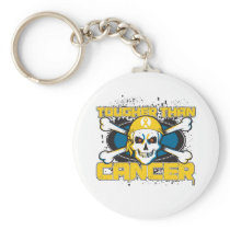 Childhood Cancer Tougher Than Cancer Skull Key Chain