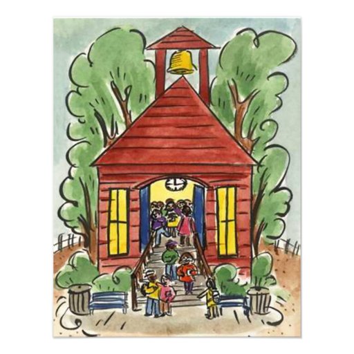 CHILDHOOD EDUCATION SCHOOL HOUSE CUTE INVITATION