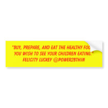 Childhood Obesity Solutions bumper stickers