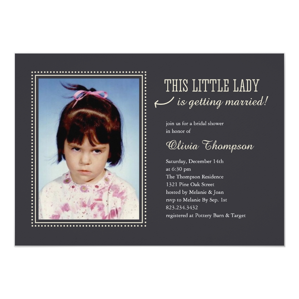 childhood wedding dress shower invitation