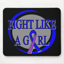 Childhood Stroke Fight Like A Girl Circular Mousepads