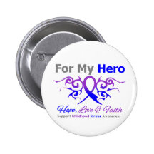 Childhood Stroke Tribal Ribbon Hero Button