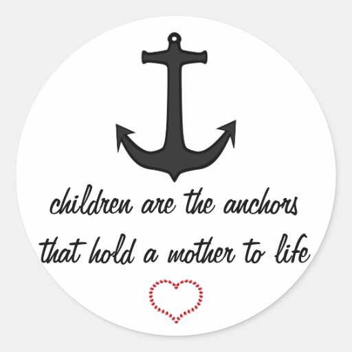 Children Anchor Mothers Round Sticker
