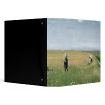 Children and Young Girls picking Flowers 3 Ring Binders