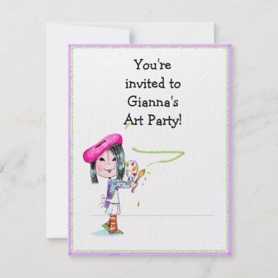 Children Artist Party Birthday Invitation by ChinaGirlLove