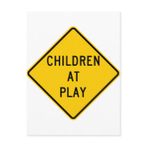 Children at Play Highway Sign postcards