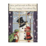 Children Building Snowman Postcards