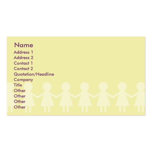 Children - Business Business Card Templates (front side)